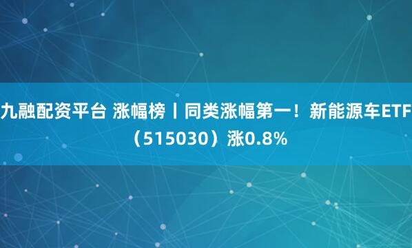 九融配资平台 涨幅榜丨同类涨幅第一！新能源车ETF（515030）涨0.8%